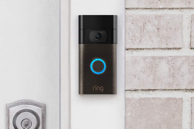 Closeup of Ring doorbell