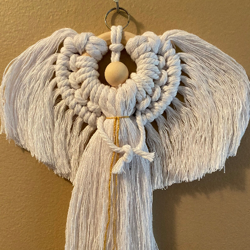 Canadian holiday decorations - A handmade macrame angel