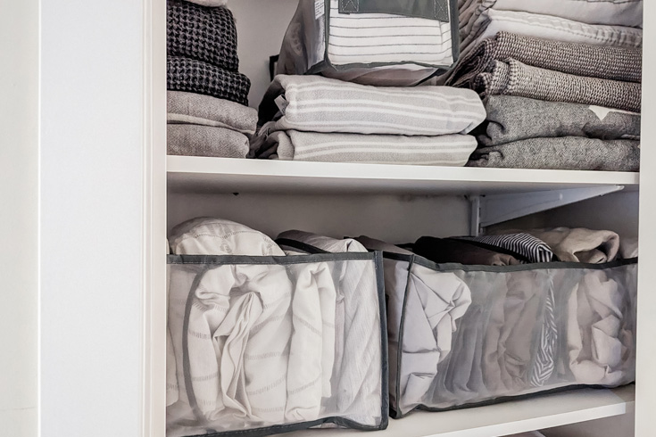 A very organized linen closet