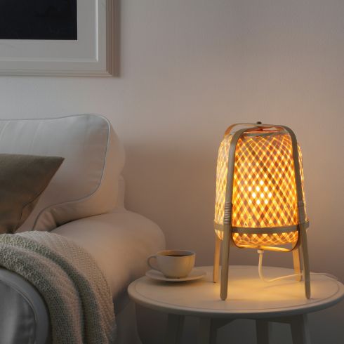 Eco-friendly bamboo table lamp from IKEA