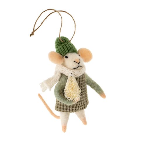 Wool mouse Christmas ornament