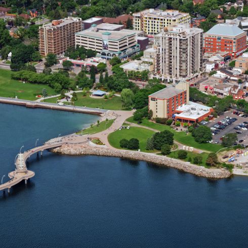 Aerial shot of Burlington, Ontario
