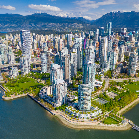 aerial view of condos in Vancouver