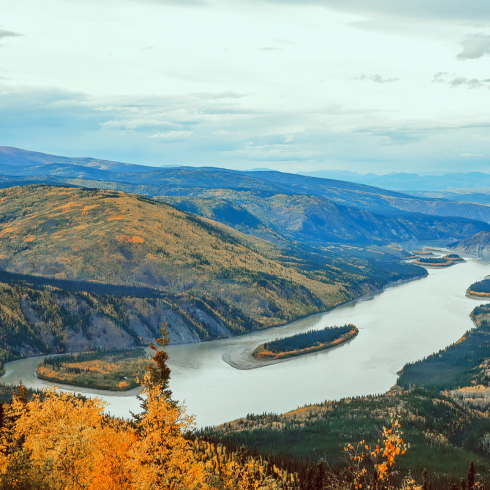 Aerial view of Tombstone National Park in Dawson City