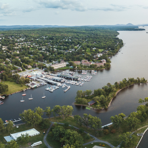 Aerial view of Magog in Quebec