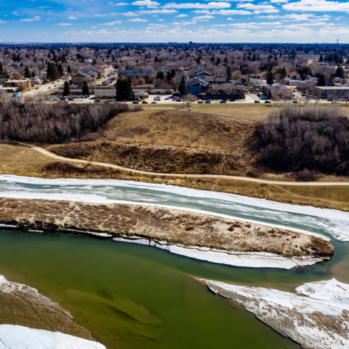 Aerial view of Maple Creek in Saskatchewan