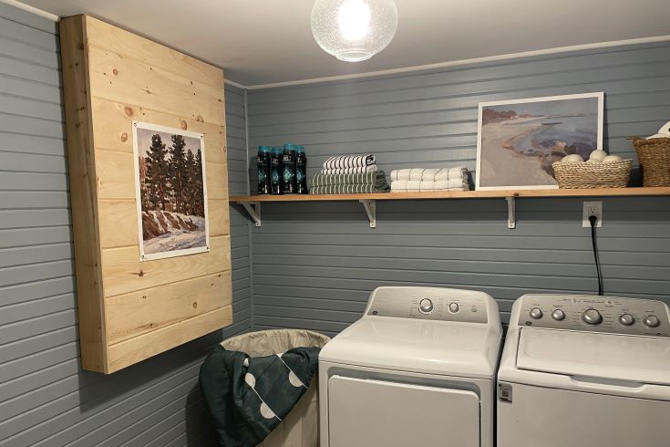 the overhauled laundry room of the Eagle Lake cabin