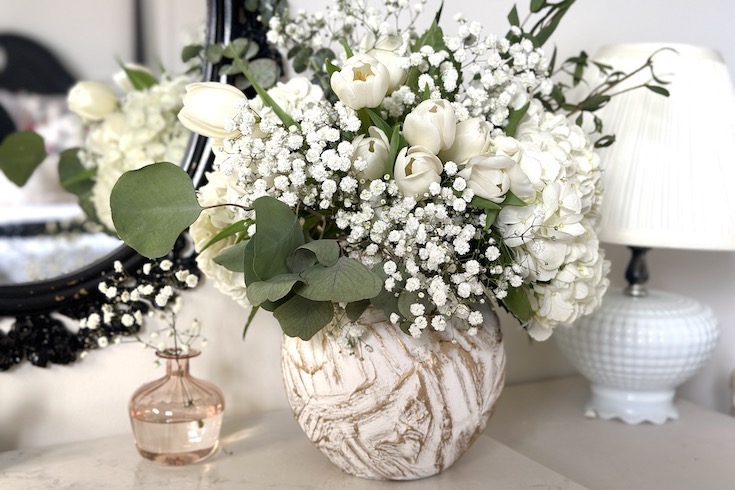 White flowers in a vase