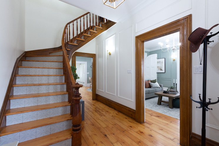 Original wood floors and staircase