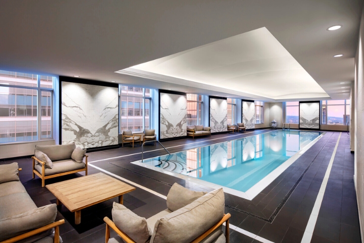 The infinity lap pool at The St. Regis Toronto hotel