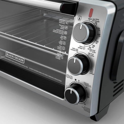 A close-up photo of a Black & Decker toaster oven