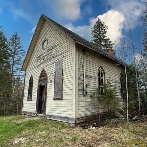 abandoned church in Ahmic Harbour, ON