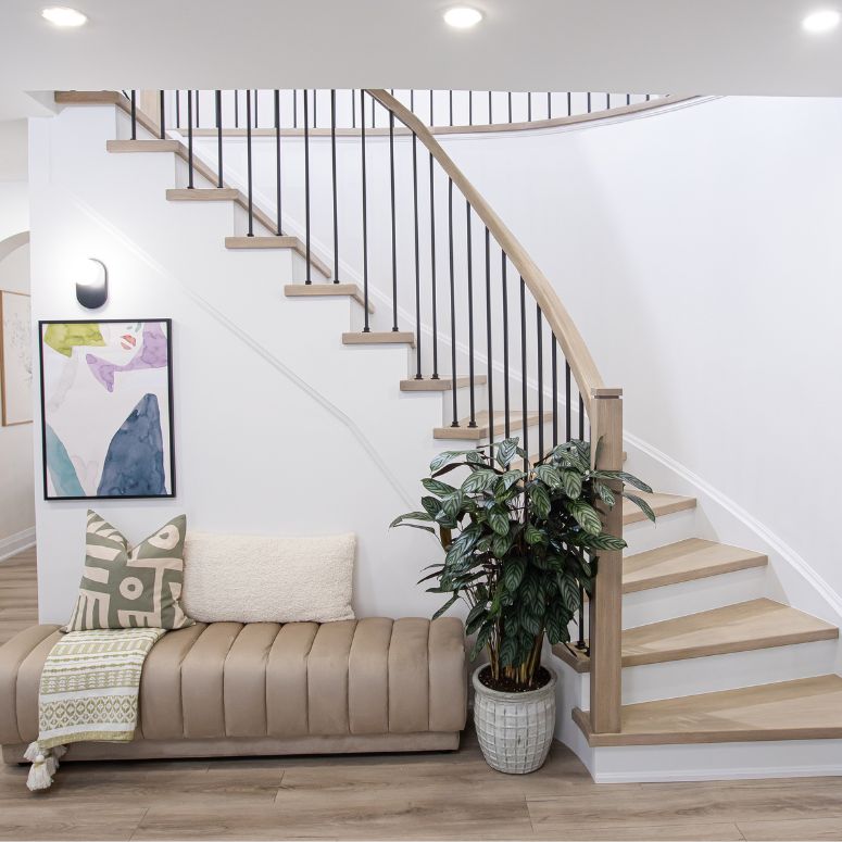 Bright entry way with stairs