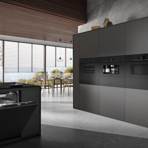 New line of matte black appliances by Miele, a home appliance trend for 2025